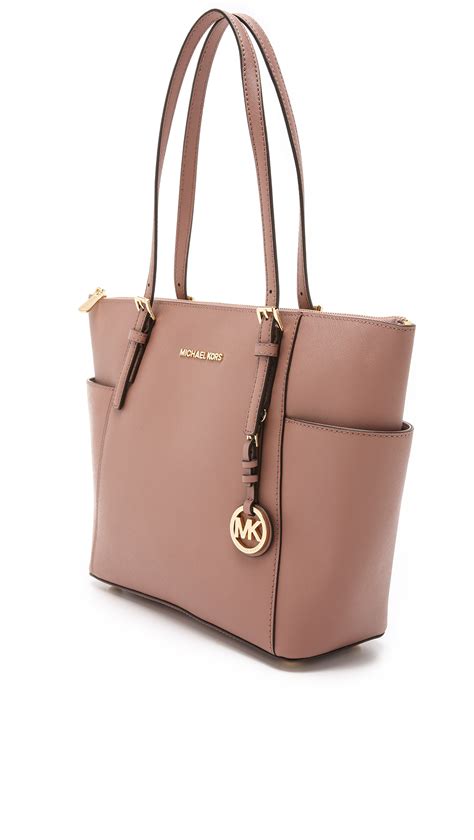 michael kors dusty rose rucksack|michael michael kors jet set travel top zip tote dusty rose.